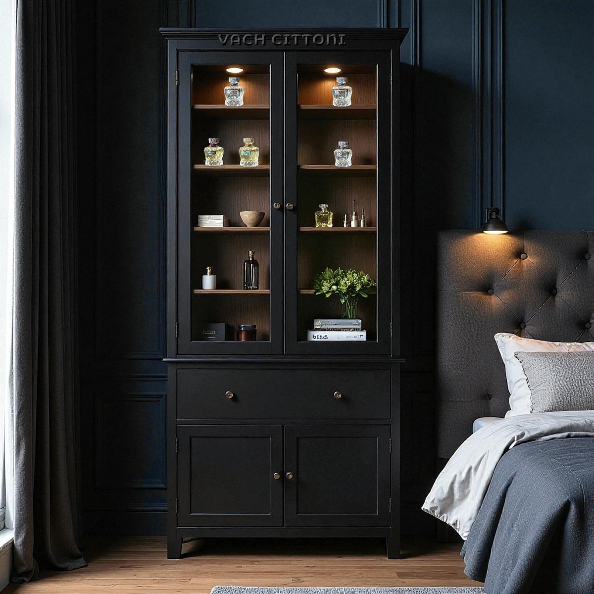 Fragrance bottles stored in a cabinet away from heat and direct light for better longevity