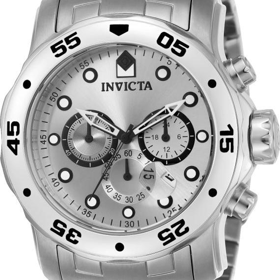 Invicta Men's 0071 Pro Diver Quartz Chronograph Silver Dial Watch - 48mm