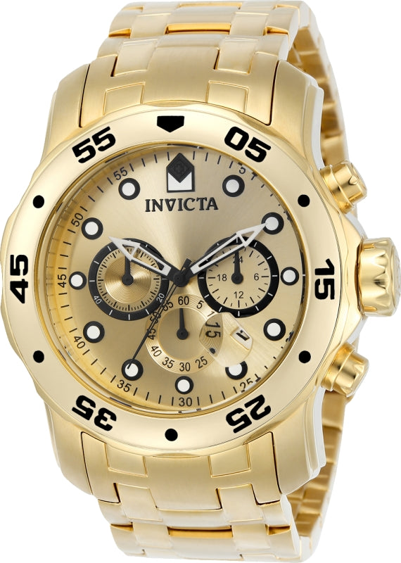 Invicta Men's 0074 Pro Diver Quartz Chronograph Gold Dial Watch - 48mm