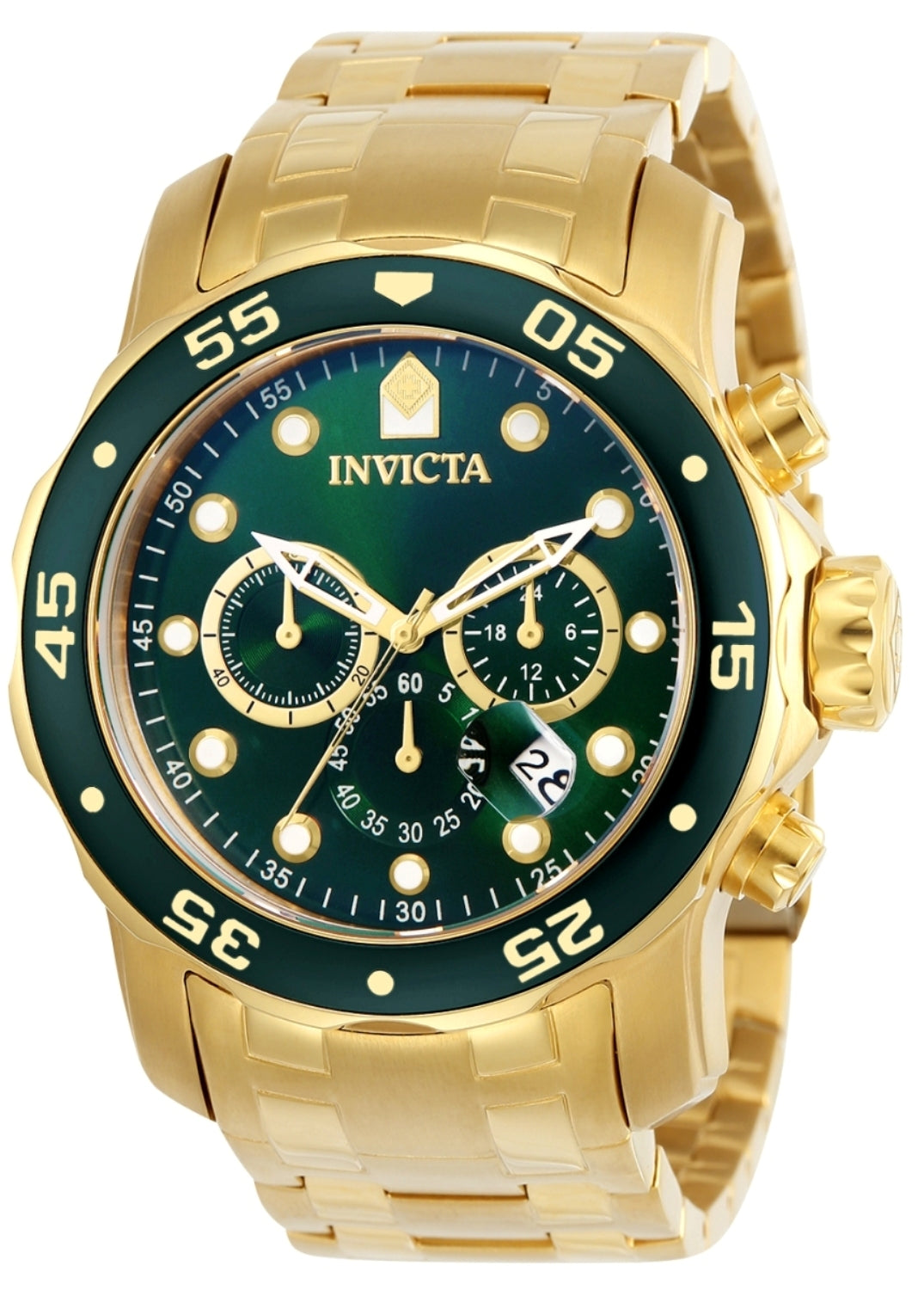 Invicta Men's 0075 Pro Diver Quartz Chronograph Green Dial Watch - 48mm