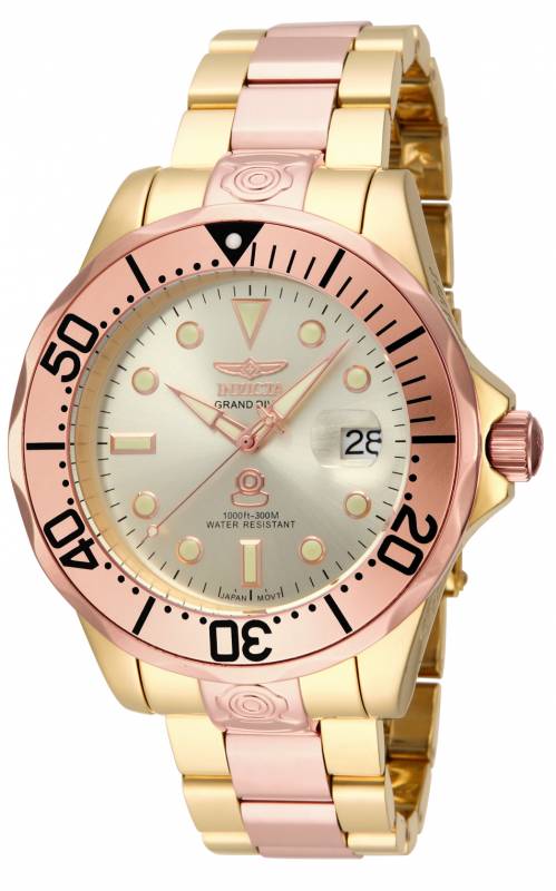 Invicta Men's 16039 Pro Diver  Automatic 3 Hand Gold Dial Watch - 47mm