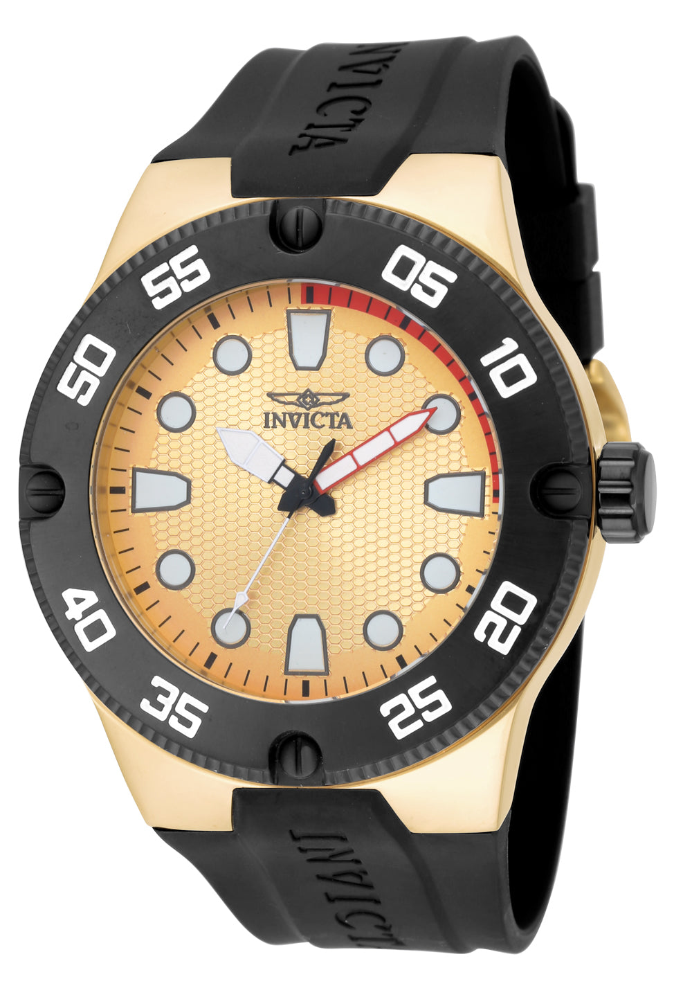 Invicta Men's 18024 Pro Diver Quartz 3 Hand Gold Dial - 52mm