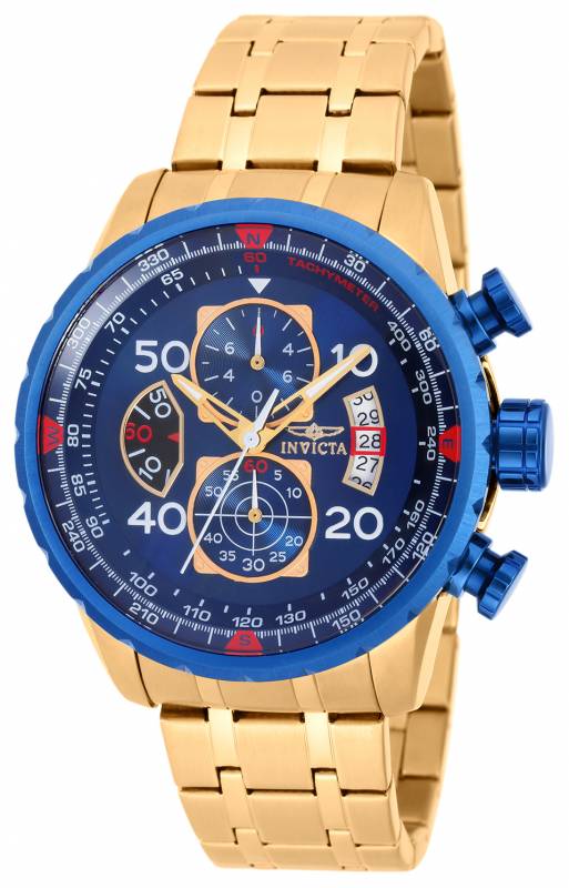 Invicta Men's 19173 Aviator Quartz Chronograph Blue Dial Watch - 48mm