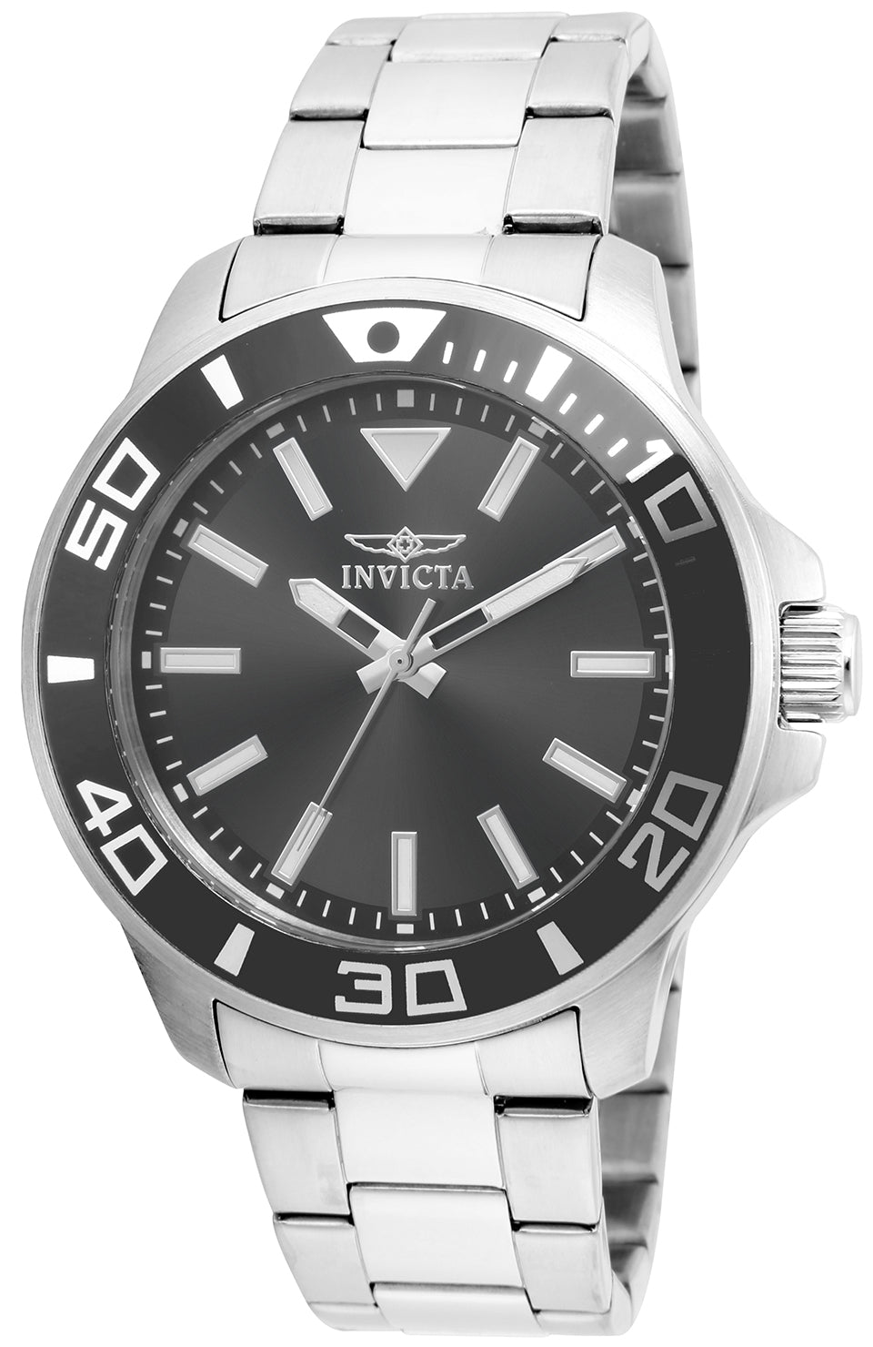 Invicta Men's 21377 Pro Diver Quartz 3 Hand Charcoal Dial Watch - 46mm