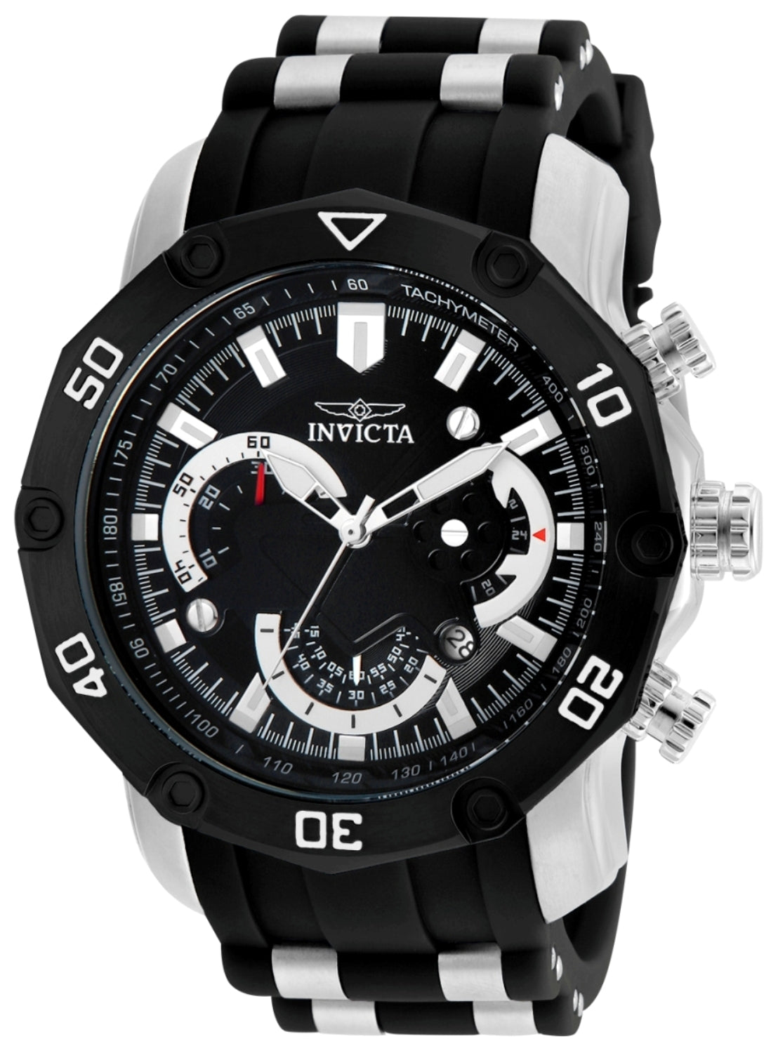 Invicta Men's 22797 Pro Diver Quartz 3 Hand Black Dial Watch - 50mm