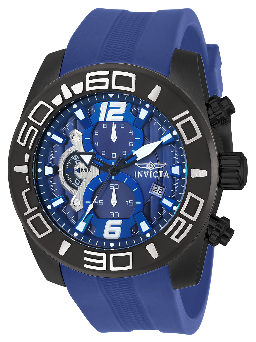 Invicta Men's 22812 Pro Diver Quartz 3 Hand Blue Dial Watch - 50mm