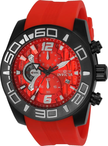 Invicta Men's 24161 Pro Diver  Quartz Multifunction Red Dial Watch - 50mm