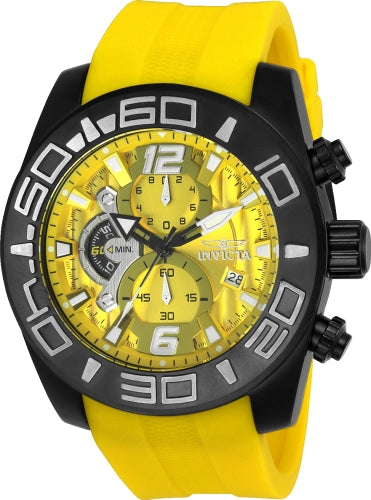 Invicta Men's 24162 Pro Diver  Quartz Multifunction Yellow Dial Watch - 50mm