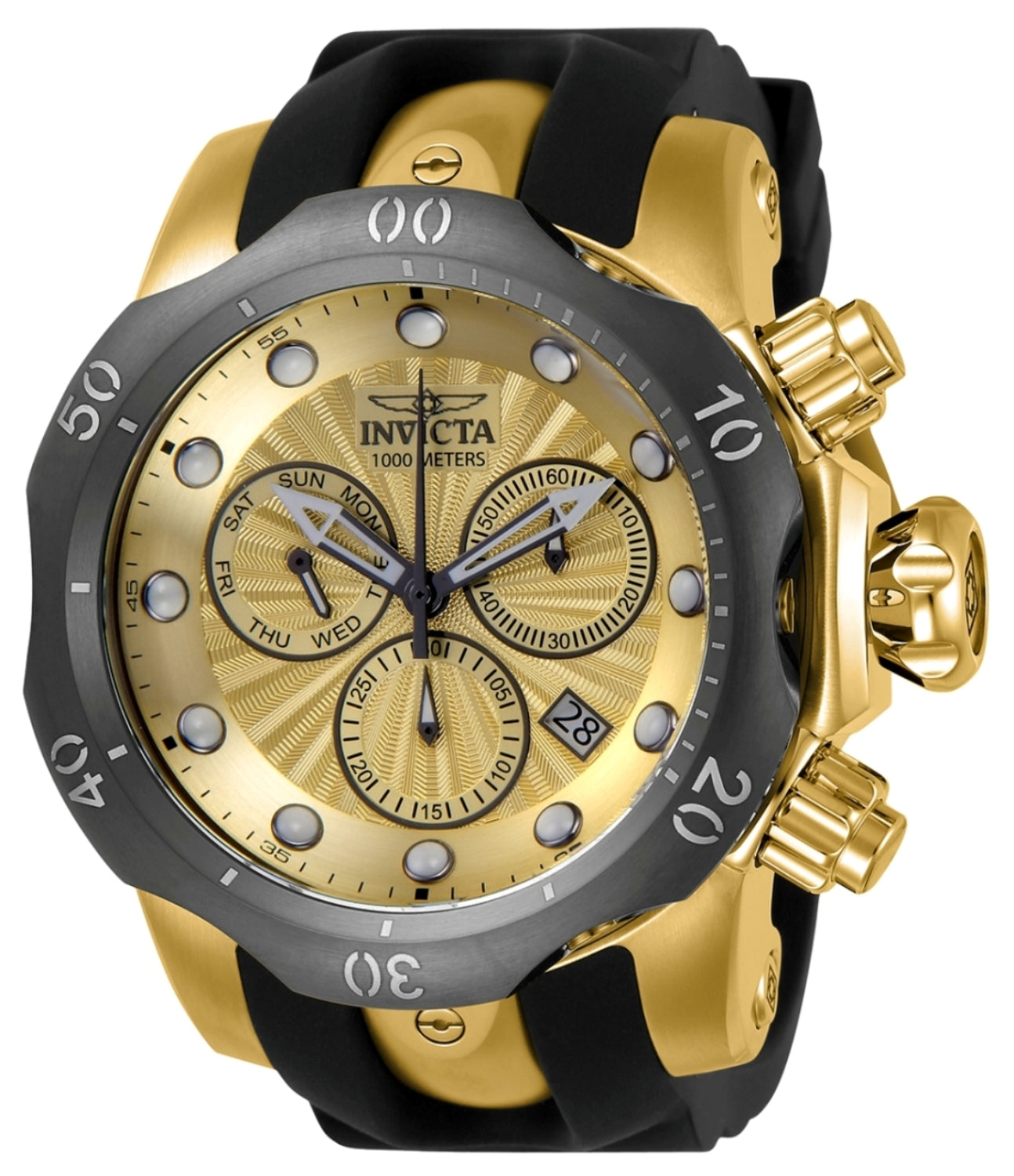 Invicta Men's 24258 Venom Quartz Chronograph Gold Dial Watch - 54mm