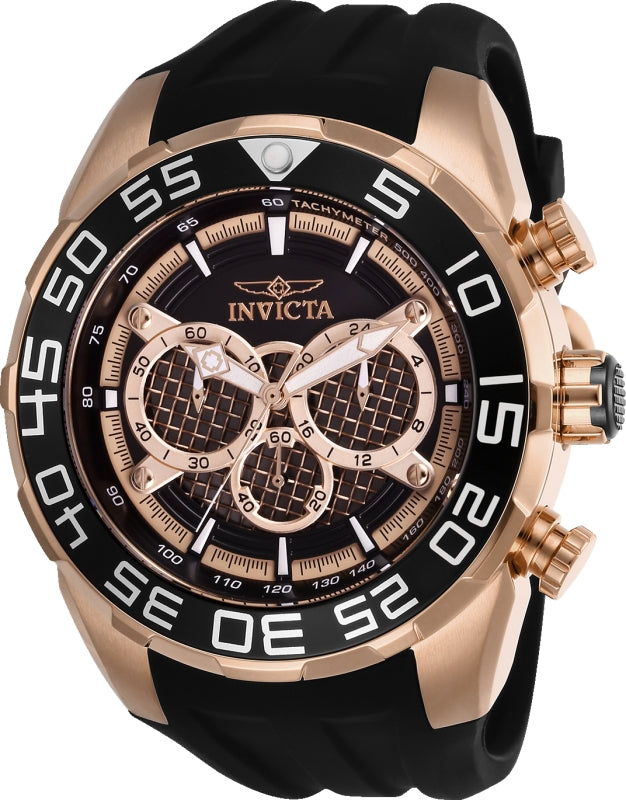 Invicta Men's 26304 Speedway Quartz Multifunction Black, Rose Gold Dial Watch - 50mm