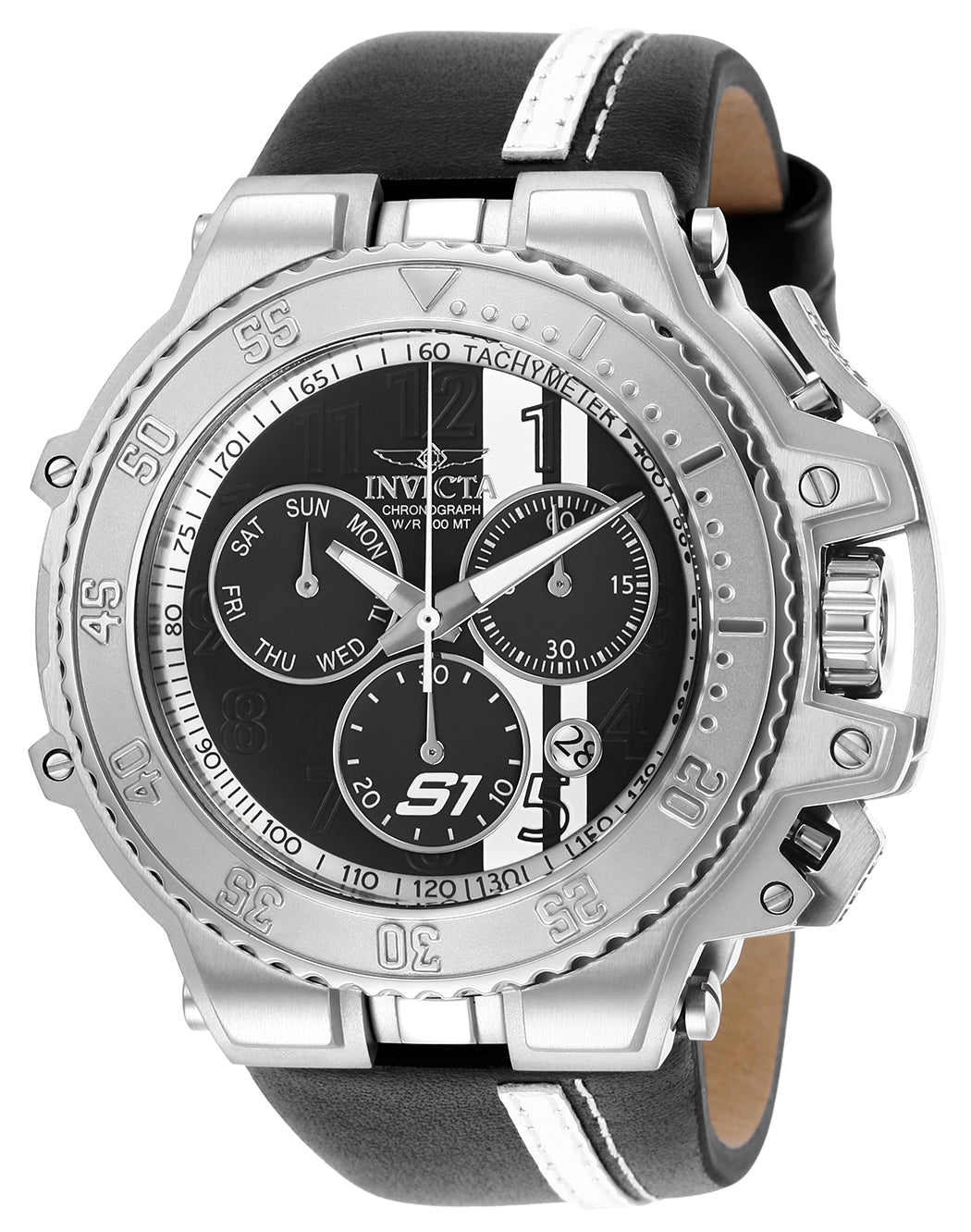 Invicta Men's 28395 S1 Rally Quartz Chronograph Black, White Dial Watch - 59mm