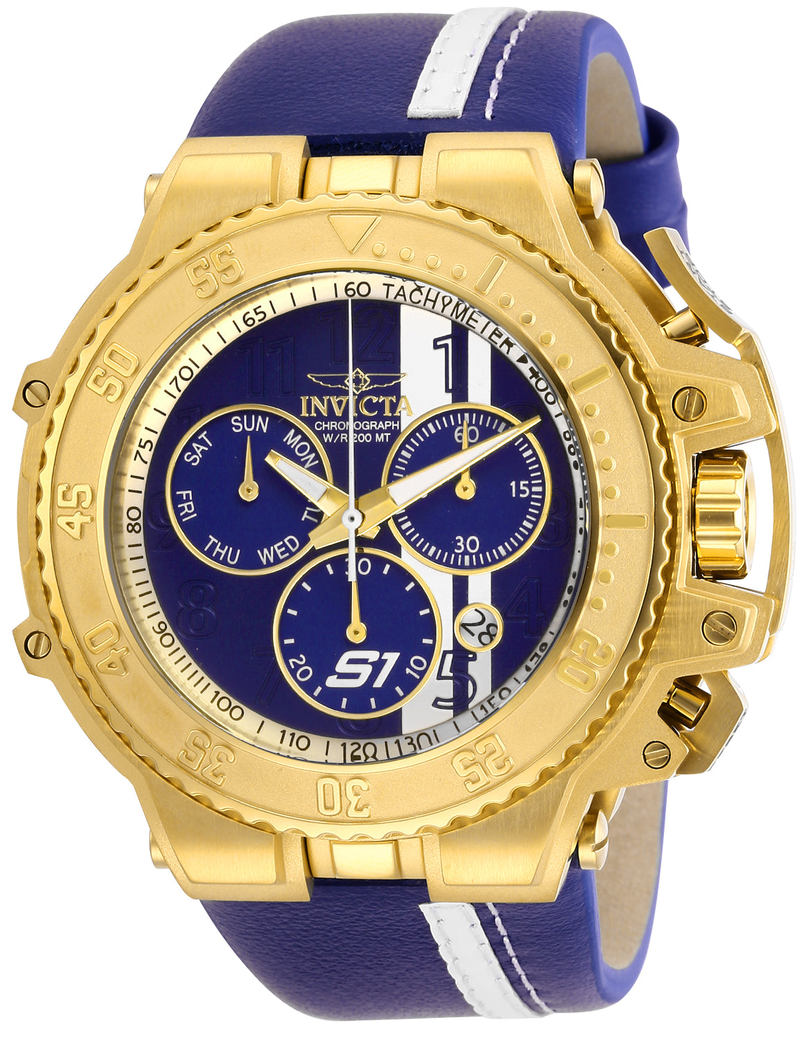 Invicta Men's 28396 S1 Rally Quartz Chronograph Blue, White Dial Watch - 59mm