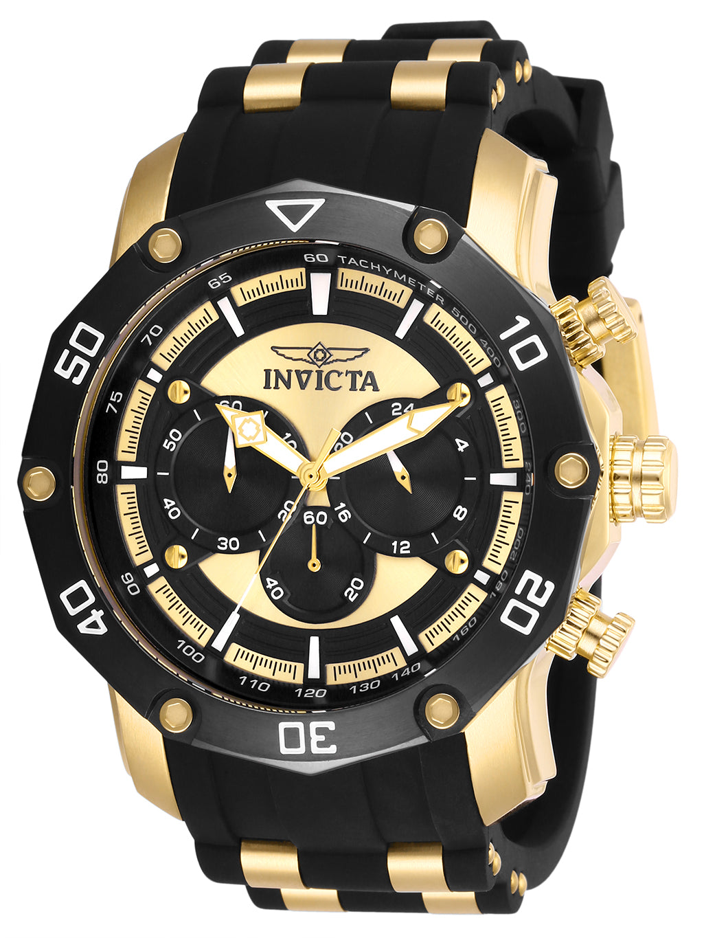 Invicta Men's 28754 Pro Diver Quartz Chronograph Black, Gold Dial Watch - 50mm