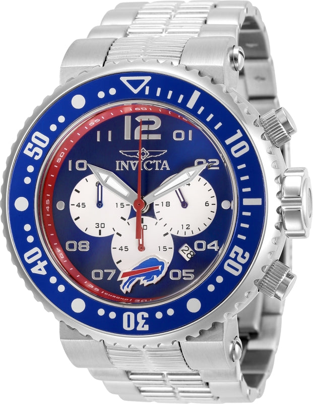 Invicta Men's 30258 NFL Buffalo Bills Quartz Chronograph Blue, White Dial Watch - 52mm