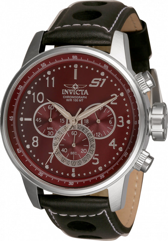 Invicta Men's 30915 S1 Rally Quartz Chronograph Burgundy Dial Watch - 46mm