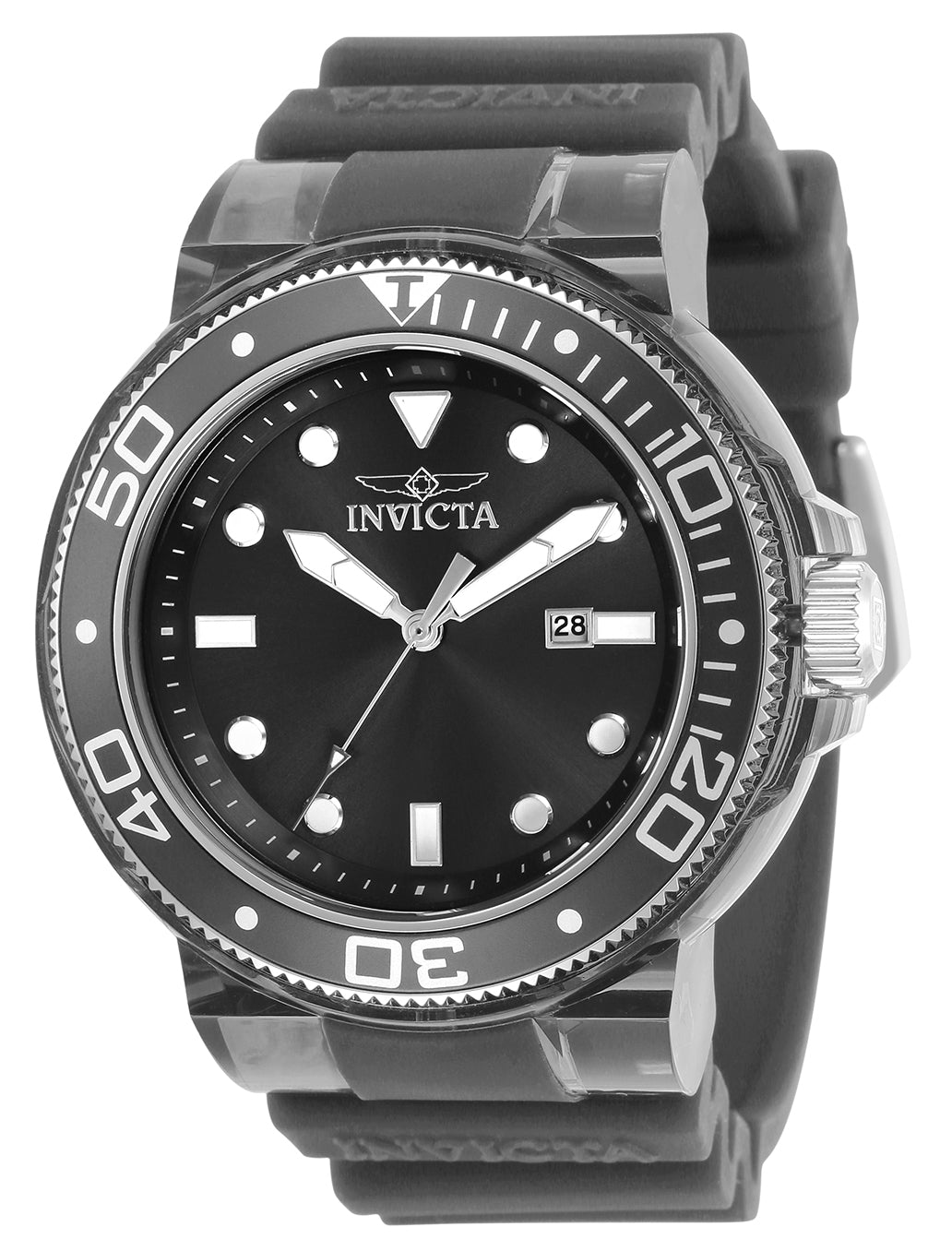 Invicta Men's 32334 Pro Diver  Quartz 3 Hand Black Dial Watch - 52mm