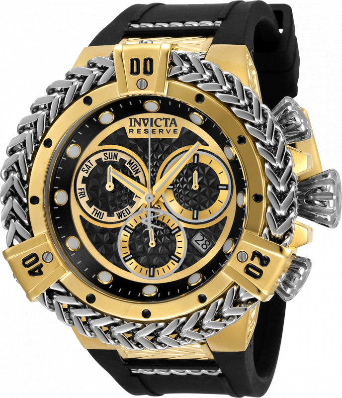 Invicta Men's 33154 Reserve  Quartz Chronograph Black, Gold Dial Watch - 53mm