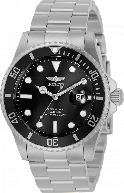 Invicta Men's 33266 Pro Diver  Quartz 3 Hand Black Dial Watch - 42mm