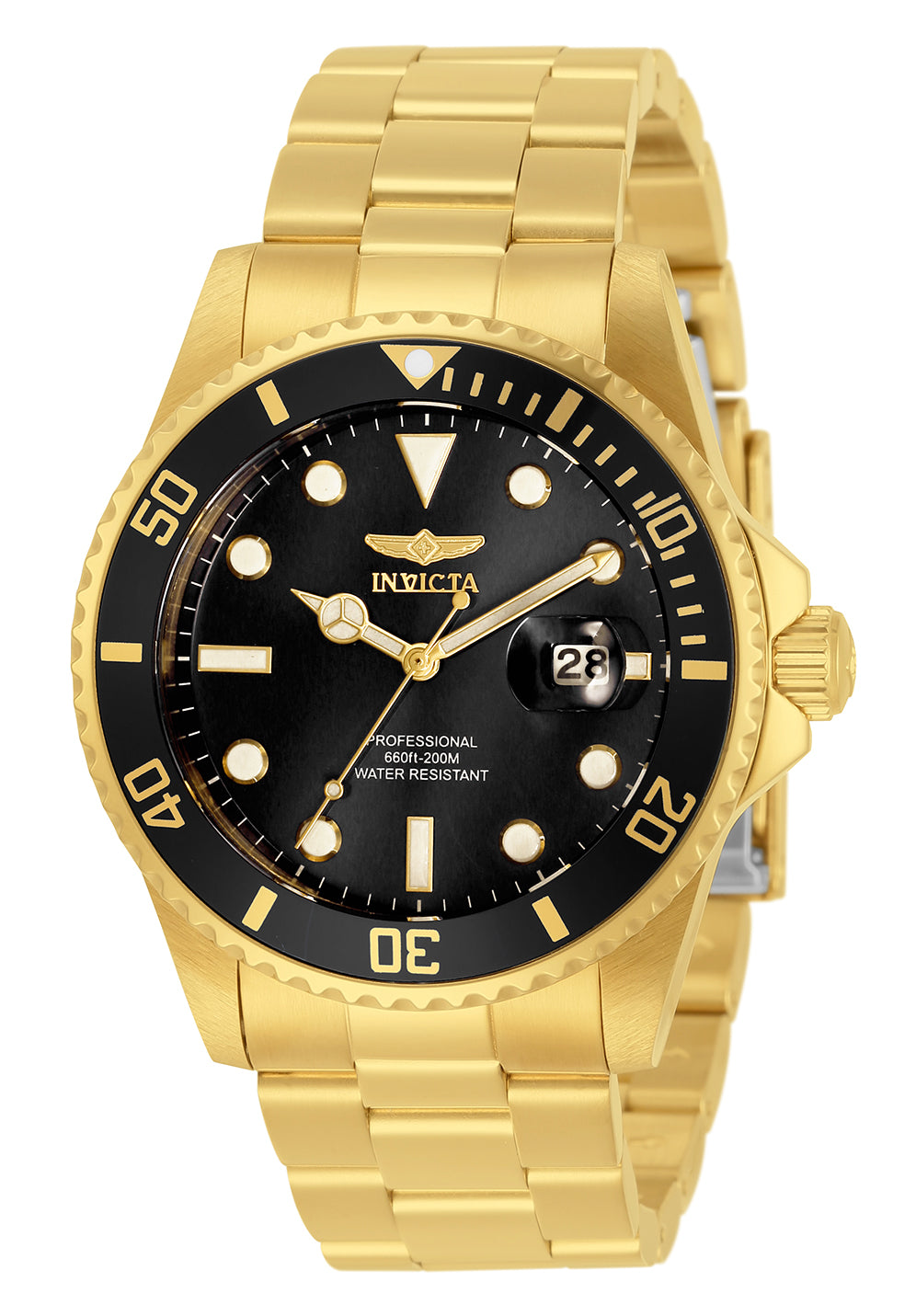 Invicta Men's 33271 Pro Diver  Quartz 3 Hand Black Dial Watch - 42mm