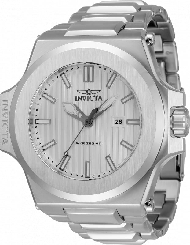 Invicta Men's 34729 Akula Quartz 3 Hand Silver Dial Watch - 58mm