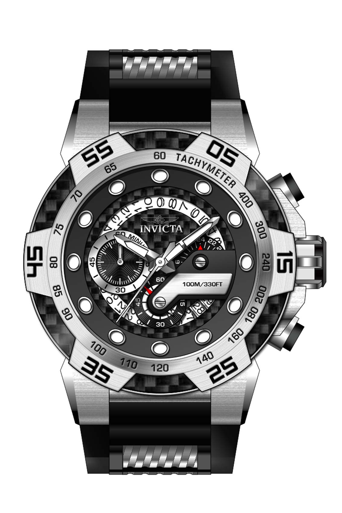 Invicta Men's 36597 Speedway Quartz Multifunction Black Dial Watch - 51mm