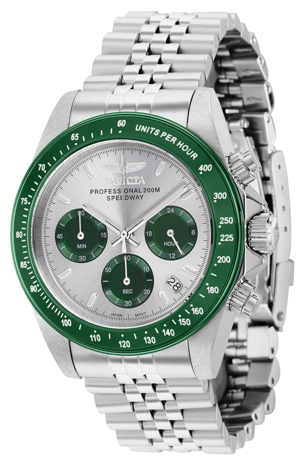 Invicta Men's 36734 Speedway  Quartz Chronograph Light Grey, Green Dial Watch – Vach Cittoni men's fragrance, grooming, or leather accessory