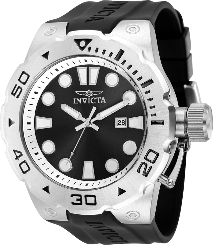 Invicta Men's 36996 Pro Diver  Quartz 3 Hand Black Dial Watch - 51mm