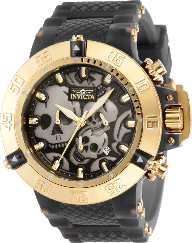 Invicta Men's 37327 Subaqua  Quartz Chronograph Black, White, Gold Dial Watch - 50mm