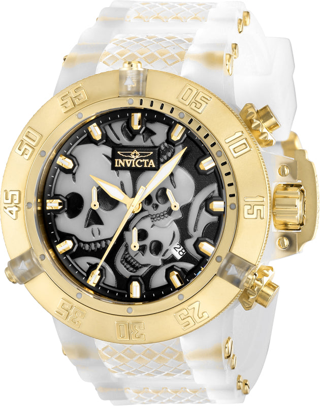 Invicta Men's 37328 Subaqua  Quartz Chronograph Black, White, Gold Dial Watch - 50mm