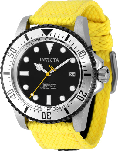 Invicta Men's 37410 Pro Diver Quartz 3 Hand Black Dial Watch - 44mm