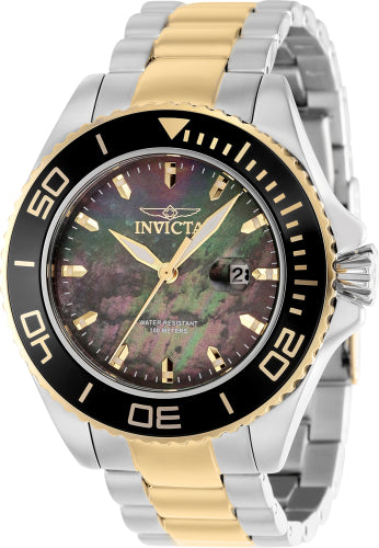 Invicta Men's 37432 Pro Diver  Quartz 3 Hand Black, Gold Dial Watch - 48mm