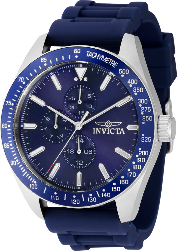 Invicta Men's 38401 Aviator Quartz 3 Hand Blue Dial Watch - 45mm