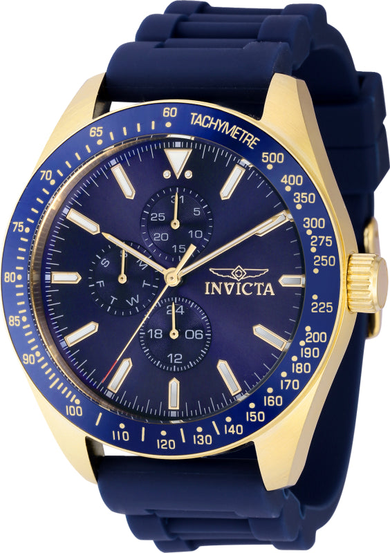 Invicta Men's 38403 Aviator Quartz 3 Hand Blue Dial Watch - 45mm