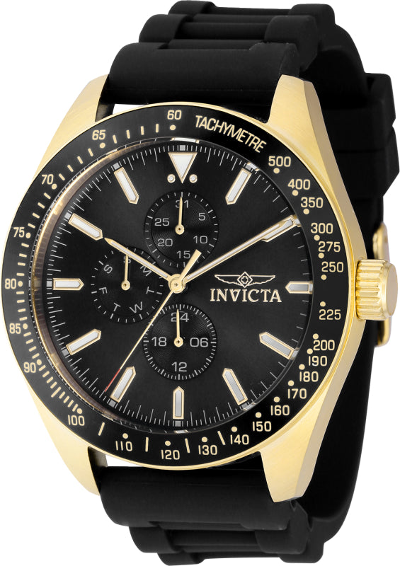 Invicta Men's 38404 Aviator Quartz Multifunction Black Dial Watch - 45mm