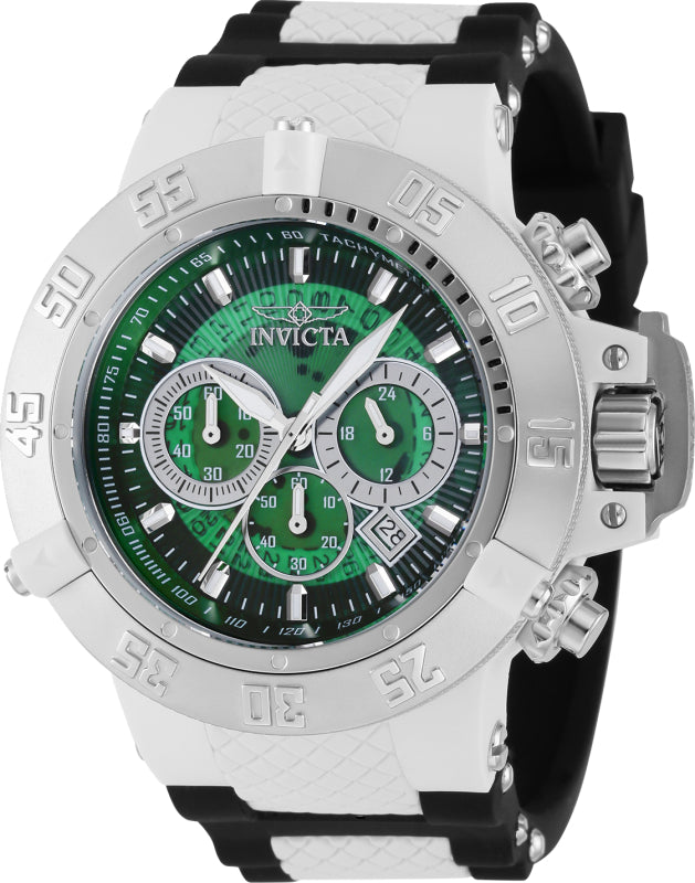 Invicta Men's 38996 Subaqua Quartz Chronograph Silver, Green Dial Watch - 50mm