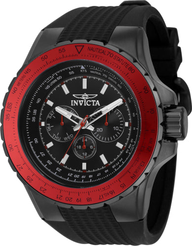 Invicta Men's 39303 Aviator Quartz Chronograph White, Red, Gunmetal Dial Watch - 50mm