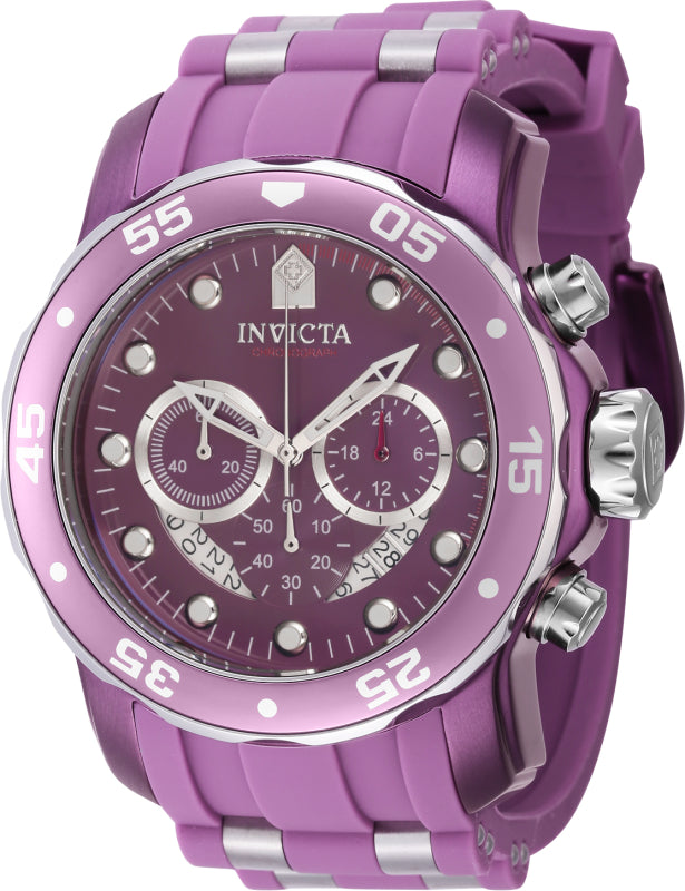 Invicta Men's 40930 Pro Diver Quartz Chronograph Light Purple Dial Watch - 48mm