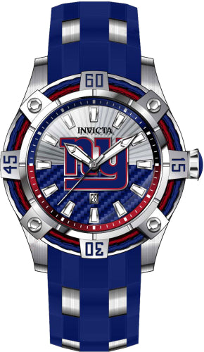 Invicta Men's 42064 NFL New York Giants Quartz 3 Hand Blue, Silver, Red Dial Watch - 52mm