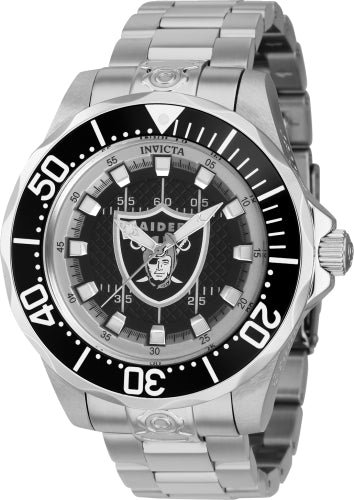 Invicta Men's 42117 NFL Las Vegas Raiders Automatic 3 Hand Black Dial Watch - 47mm