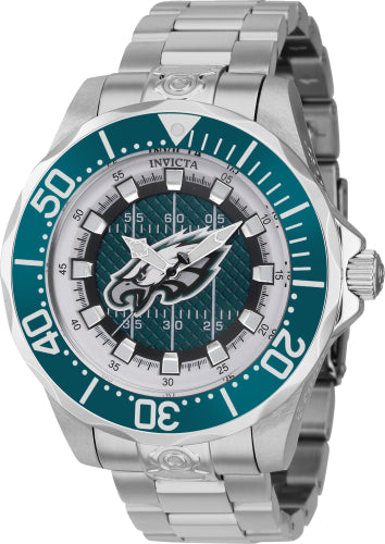 Invicta Men's 42119 NFL Philadelphia Eagles Automatic 3 Hand Green Dial Watch - 47mm