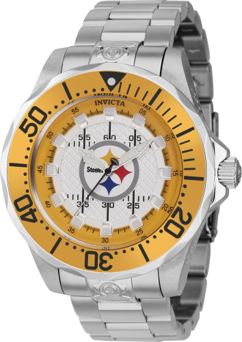 Invicta Men's 42126 NFL Pittsburgh Steelers Automatic 3 Hand Silver Dial Watch - 47mm