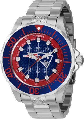 Invicta Men's 42127 NFL New England Patriots Automatic 3 Hand Dark Blue Dial Watch - 47mm