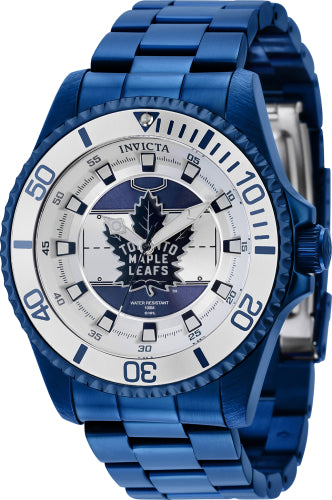 Invicta Men's 42246 NHL Toronto Maple Leafs Quartz Silver, White, Blue Dial Color - 47mm