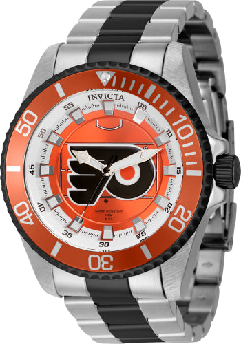 Invicta Men's 42251 NHL Philadelphia Flyers Quartz Red, Silver, White, Black Dial Color - 47mm