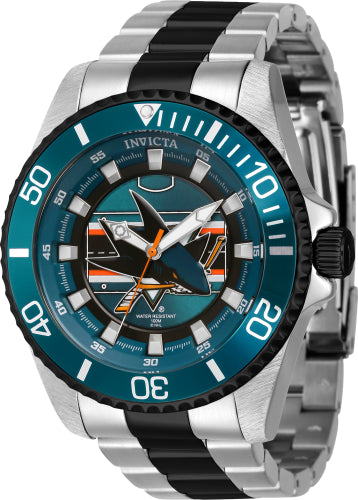 Invicta Men's 42254 NHL San Jose Sharks Quartz Dark Green, Orange, White, Black Dial Color - 47mm