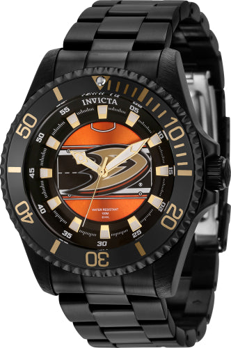 Invicta Men's 42257 NHL Anaheim Ducks Quartz Orange, Brown, White, Black Dial Color - 47mm