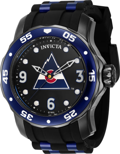 Invicta Men's 42652 NHL Colorado Avalanche Quartz 3 Hand Black Dial Watch - 48mm