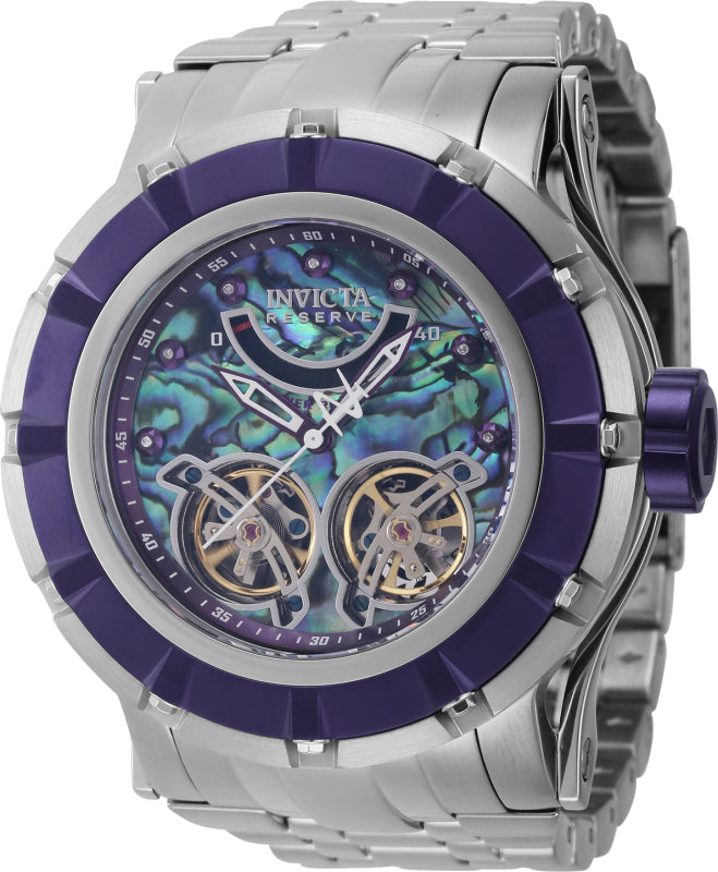 Invicta Men's 43228 Reserve Automatic 3 Hand Purple, Green, Silver, Blue Dial Watch - 54mm