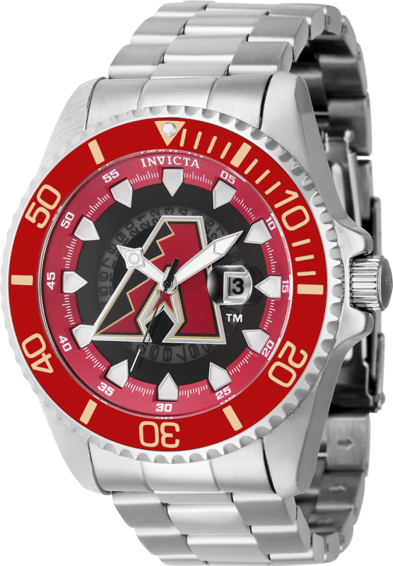 Invicta Men's 43454 MLB Arizona Diamondbacks Quartz Multifunction Ivory, Red, White, Black Dial Watch - 47mm