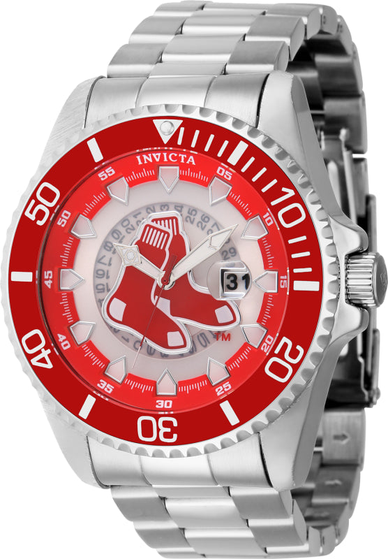 Invicta Men's 43457 MLB Boston Red Sox Quartz Multifunction Red, Silver, White Dial Watch - 47mm